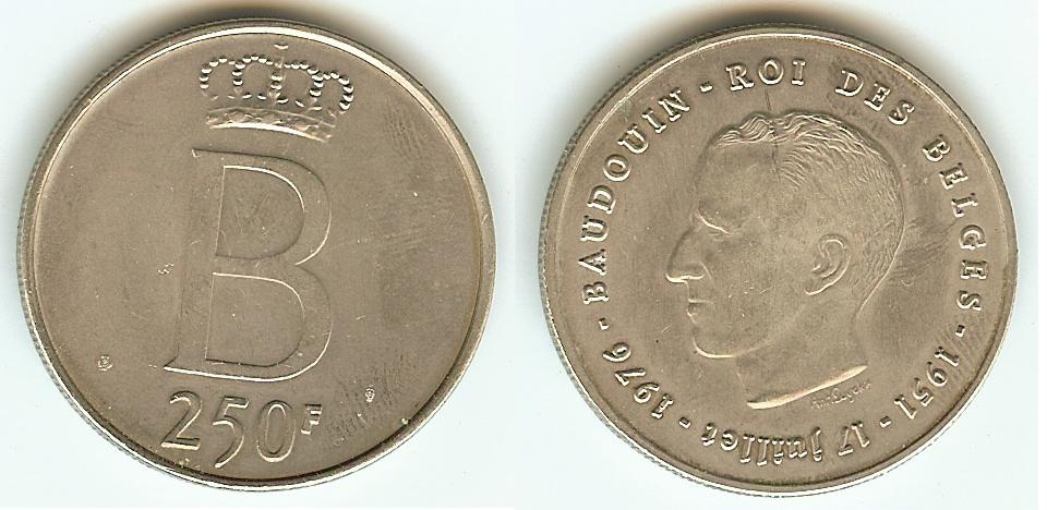Belgique 250 Francs 1976 SUP